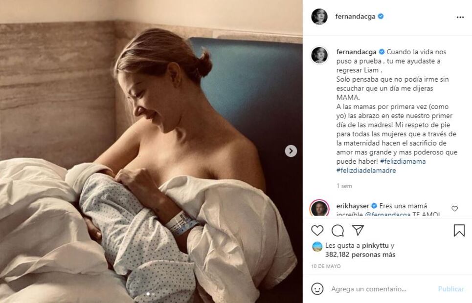 Fernanda Castillo comparte tierna foto de su hijo en sus primeros 5 meses