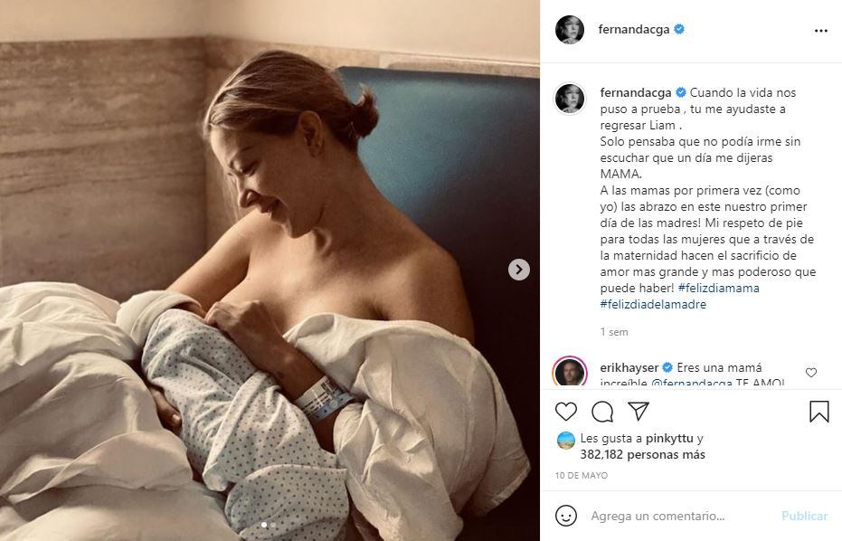 Fernanda Castillo comparte tierna foto de su hijo en sus primeros 5 meses