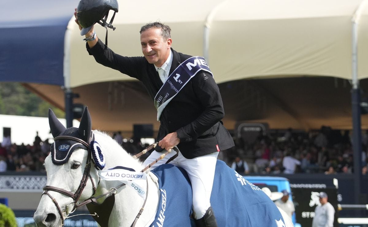 El jinete italiano Piergiorgio Bucci, ganador del Longines Global Champions Tour México 2026 / Foto: Leonardo Gómez