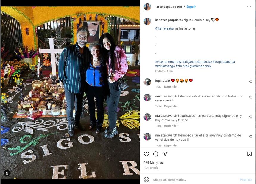 Karla Laveaga comparte por primera vez una foto con doña Cuquita, viuda de Vicente Fernández 