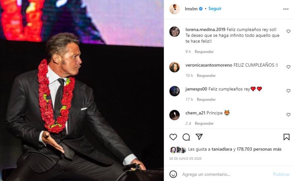 Érika Buenfil felicita a Luis Miguel con foto de recuerdo