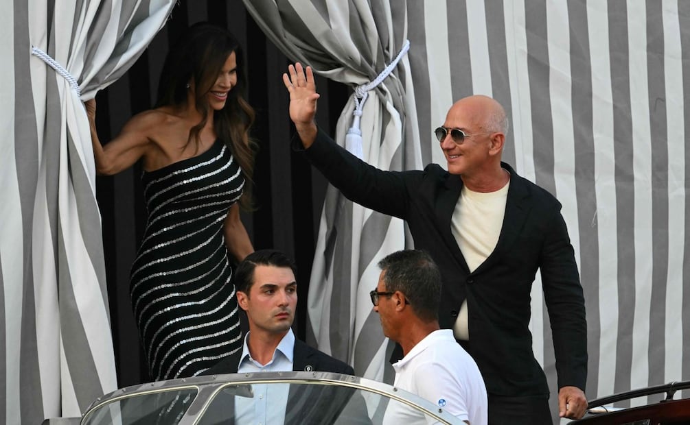 Lauren Sánchez y Jeff Bezos en Venecia, Italia / Foto: AFP