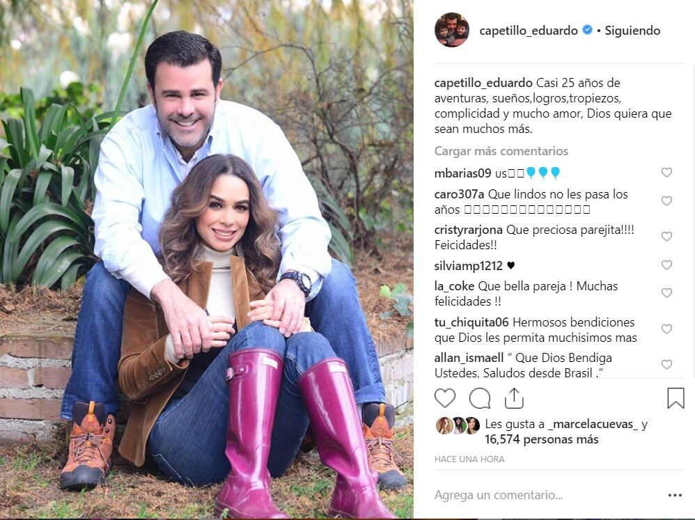 El romántico mensaje que Eduardo Capetillo dedicó a Biby Gaytán