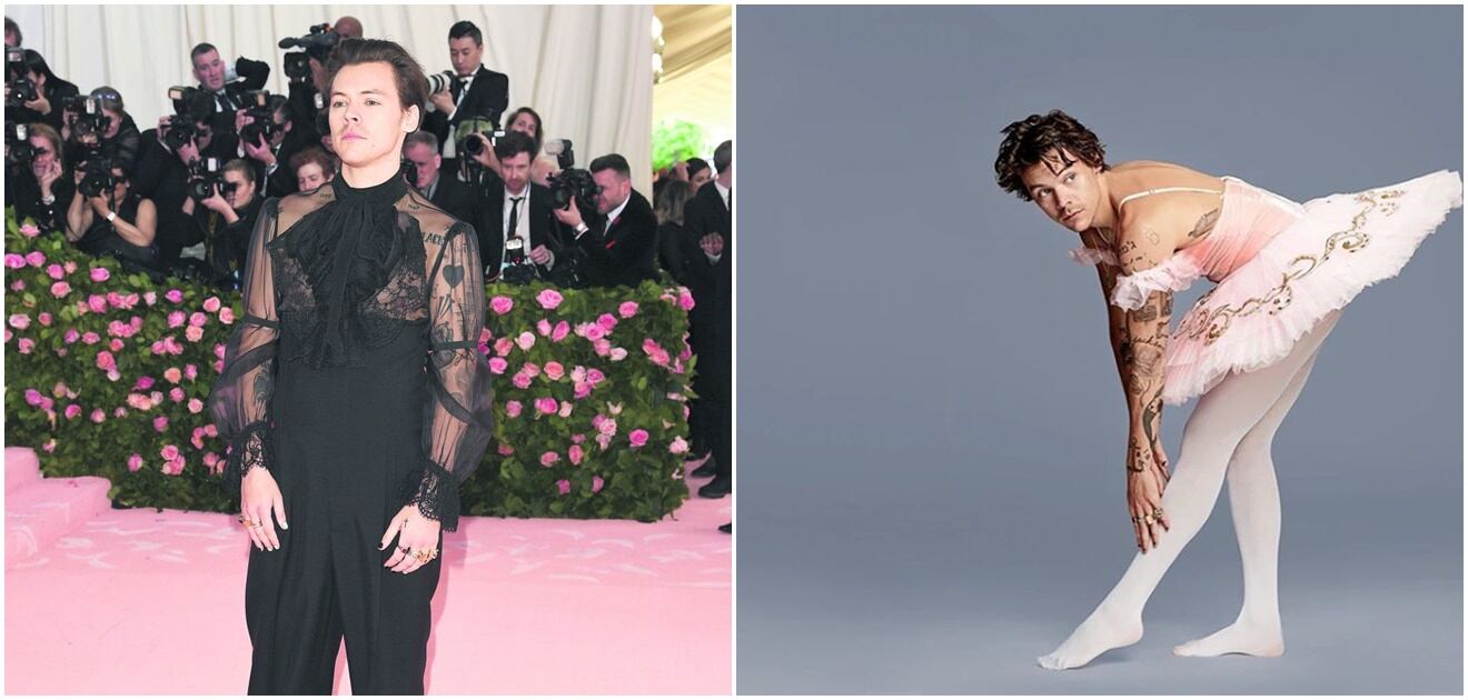 Harry Styles posa con medias de red para una revista 