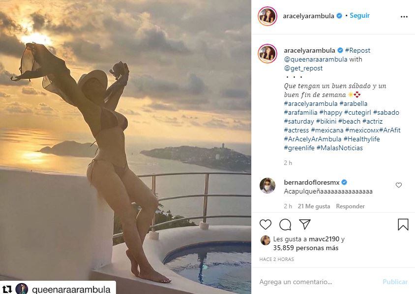 Aracely Arámbula y su diminuto bikini posando en Acapulco