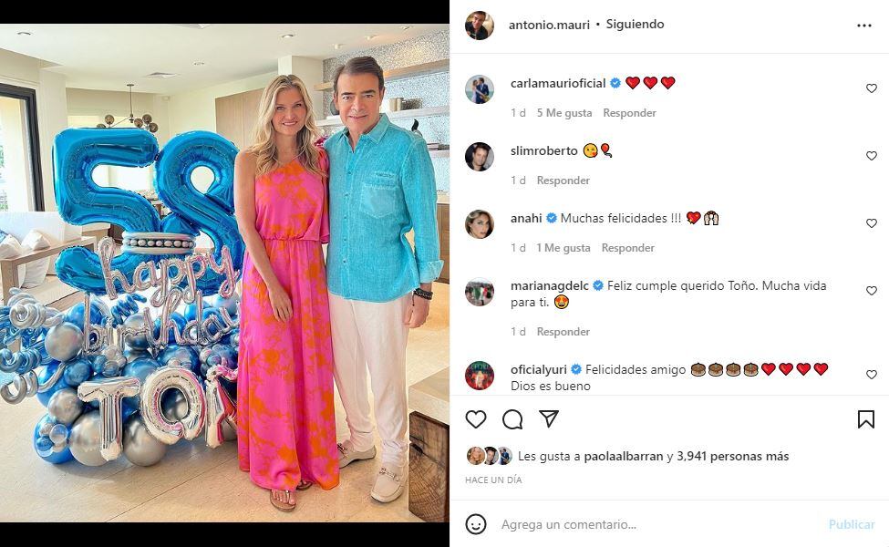 Toño Mauri cumple 58 años a lado de la persona más especial