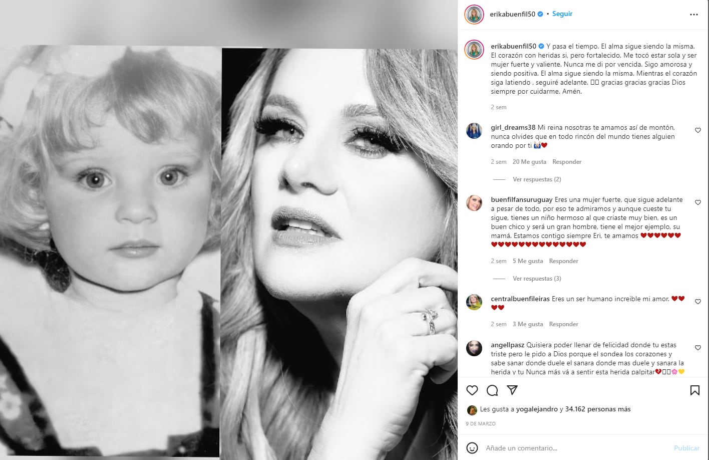 Érika Buenfil enseña su cuerpo en una foto en bikini de antes y después