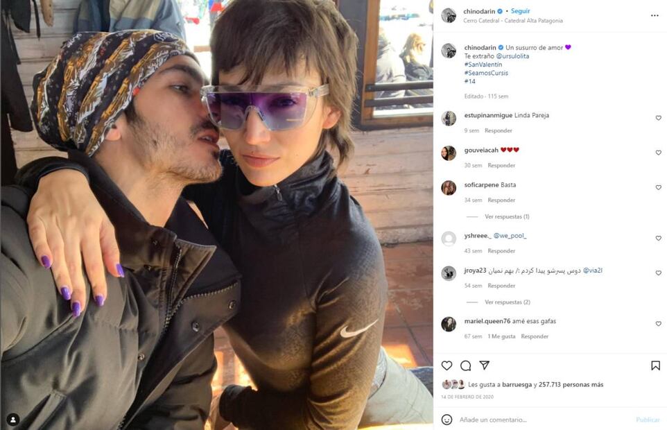 Captan a Chino Darín, novio de Úrsula Corberó, en las nubes por Belinda