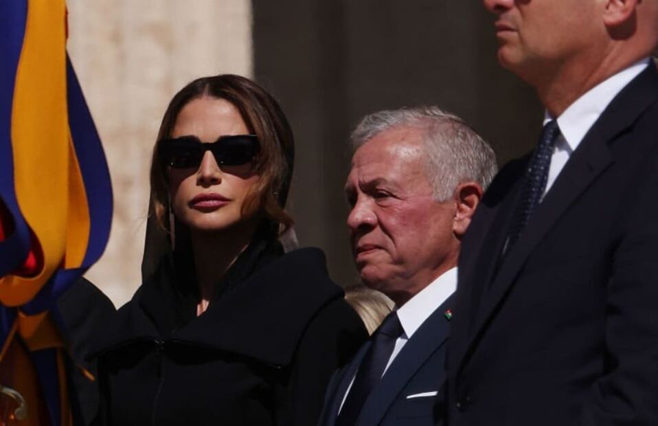El rey Abdalá II y Rania de Jordania en el funeral del papa Francisco / Foto: Getty Images