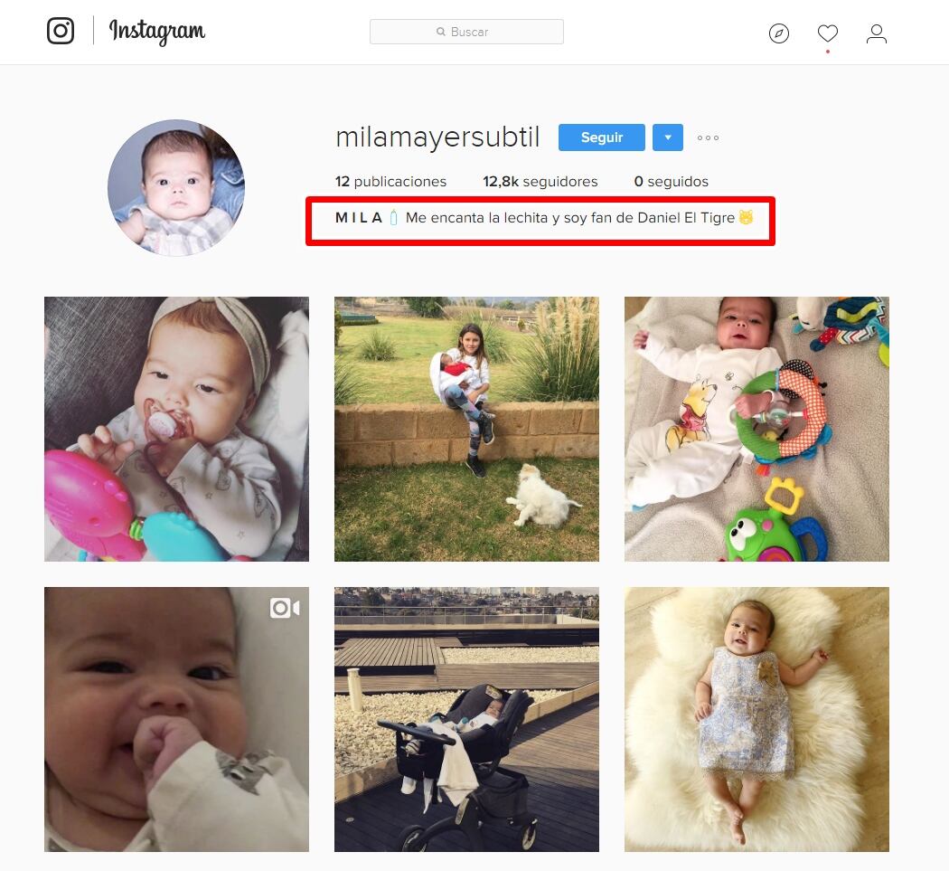 Mila Mayer Subtil estrena cuenta de Instagram