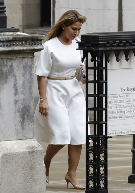 La princesa Haya, en público por primera vez, en los tribunales de Londres 