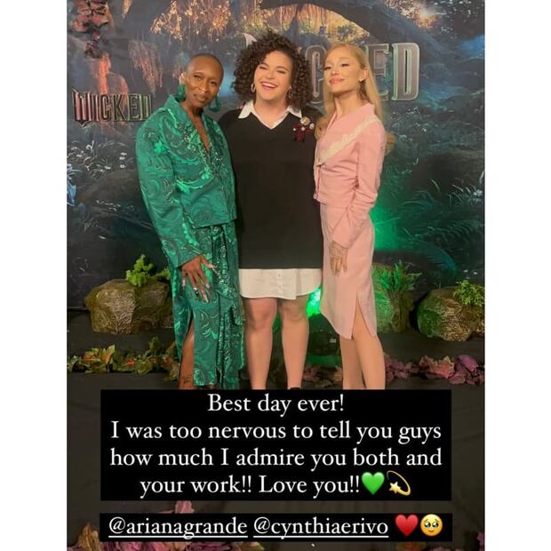 Lucerito Mijares con Ariana Grande y Cynthia Erivo / Foto: Instagram
