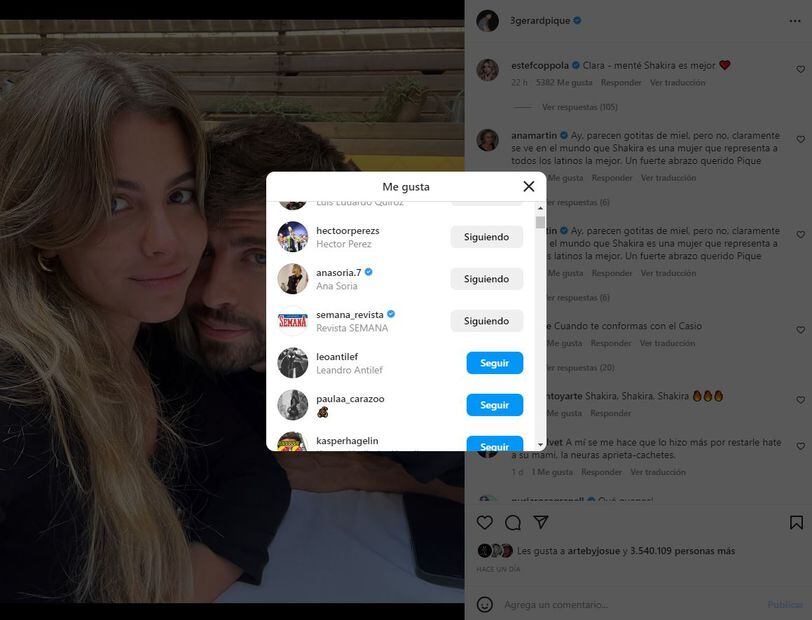 El 'like' que Ana Soria le dio a Clara Chía frente al escándalo con Piqué / Instagram