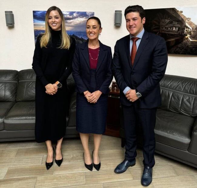 Mariana Rodríguez y Samuel García visitaron a Claudia Sheinbaum en Ciudad de México / Foto: Instagram