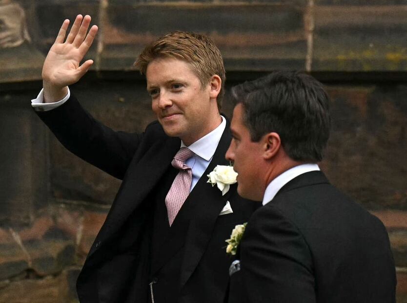 Hugh Grosvenor, duque de Westminster llegando a su boda en la catedral de Chester / AFP