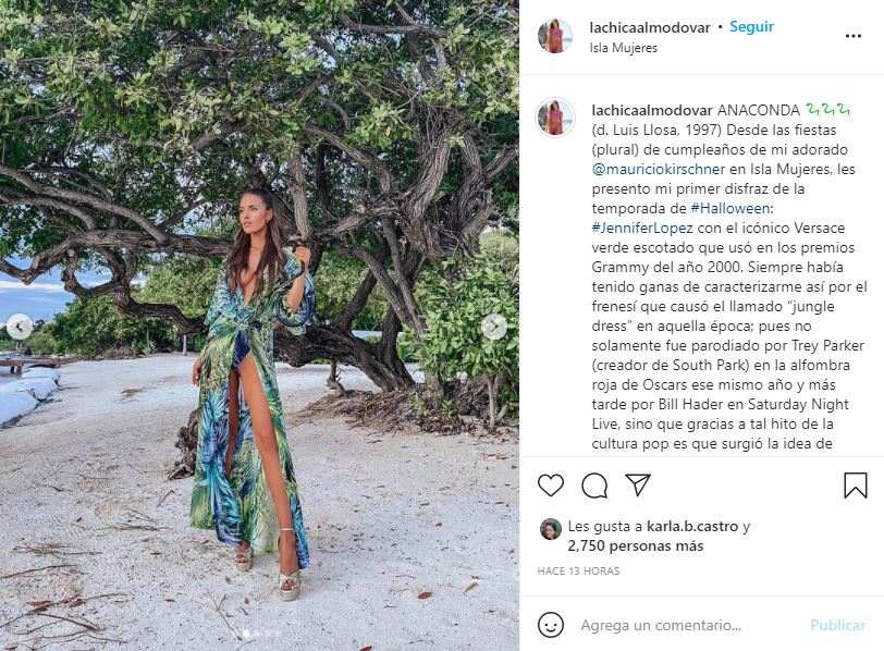 La esposa de Andrés Roemer se disfraza de Jennifer Lopez
