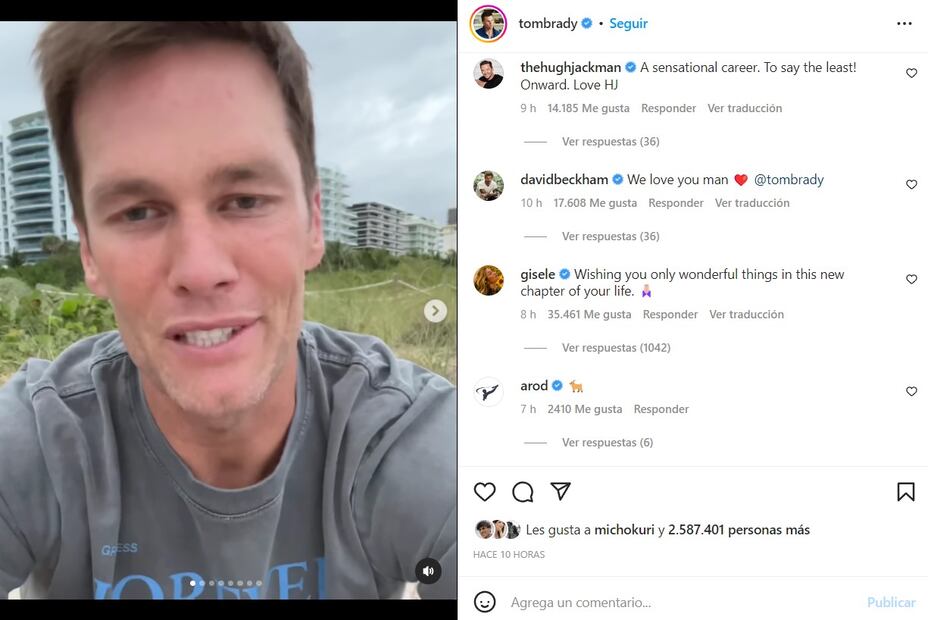 Las tiernas palabras de Gisele Bündchen a Tom Brady tras anunciar su retiro 