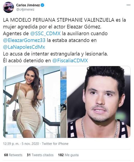 Reportan a Eleazar Gomez, ex novio de Danna Paola, detenido por intento de estrangulamiento