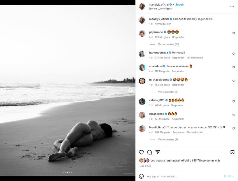 Manelyk González se olvida de todo y posa casi al natural con el bikini más pequeño en la playa