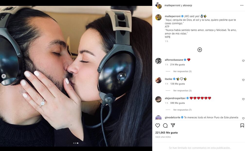 Maite Perroni anuncia su compromiso con Andrés Tovar