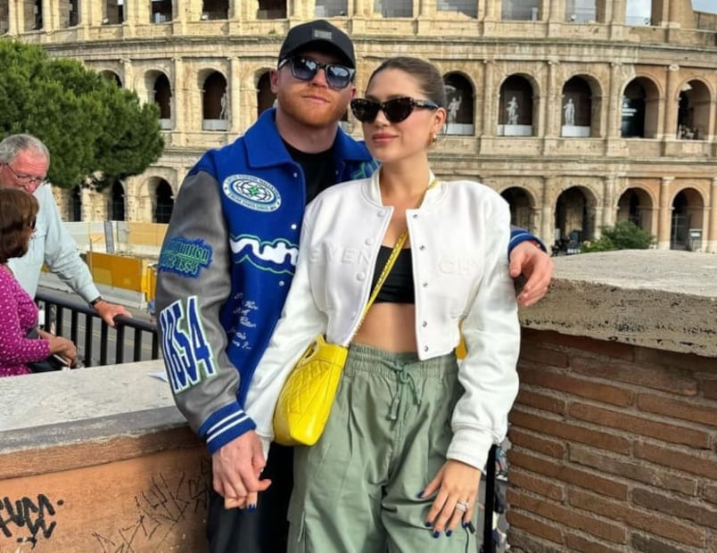 Saúl 'Canelo' Álvarez y Fernanda Gómez en Roma / Foto: Instagram