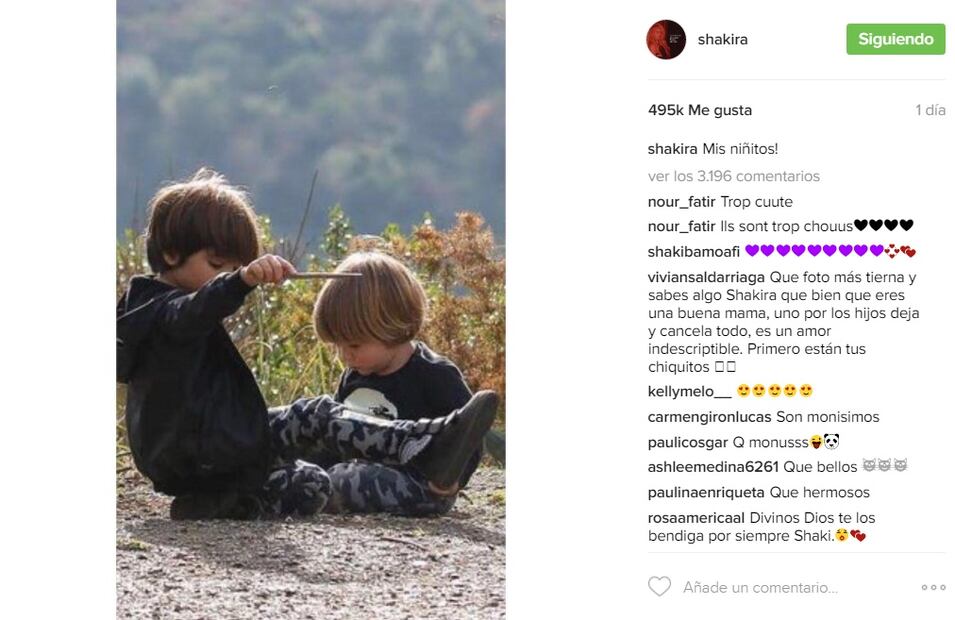 Las últimas fotos de los hijos de Shakira 