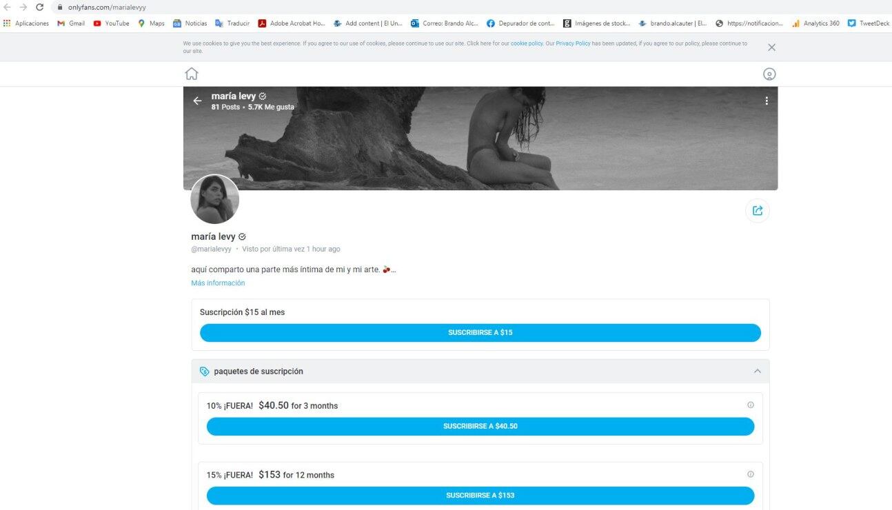 María Levy comparte atrevida foto en Instagram que publicó sin censura en OnlyFans