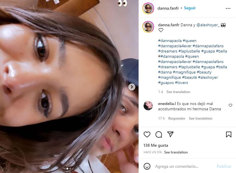 Danna Paola comparte románticas imágenes con su novio Alex Hoyer