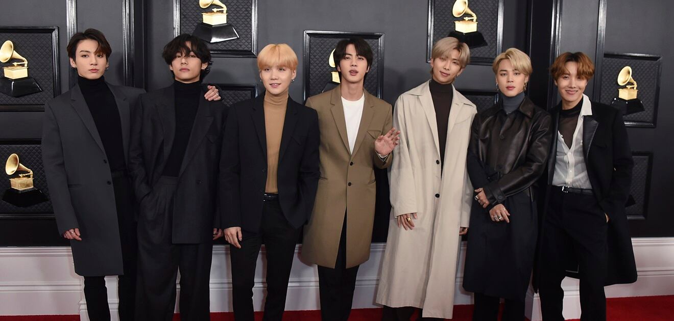 BTS y la marca italiana Bottega Veneta que los vistió para la alfombra roja de los Grammy 2020