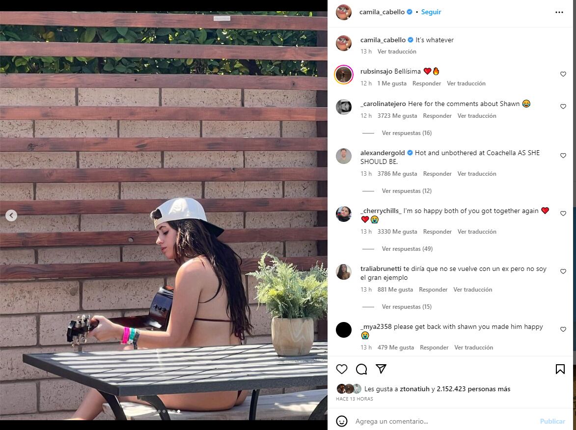 Camila Cabello comparte atrevidas fotos tras ser captada besando a su exnovio Shawn Mendes