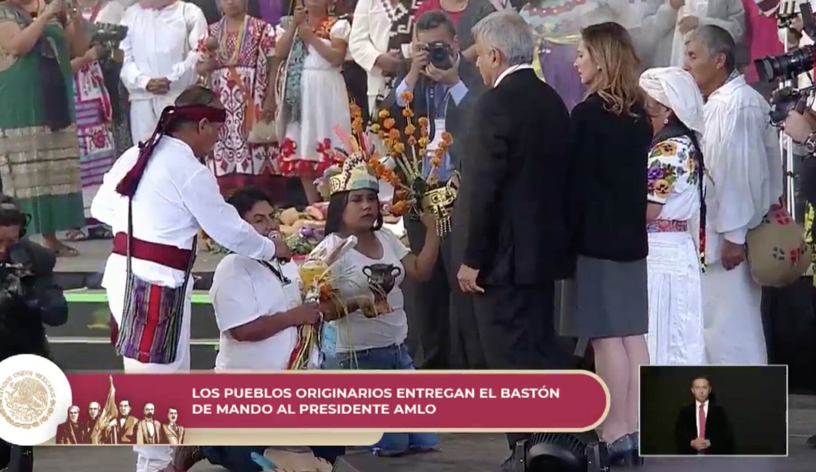 Así fue la tradicional ceremonia de entrega del Bastón de Mando a Andrés Manuel López Obrador