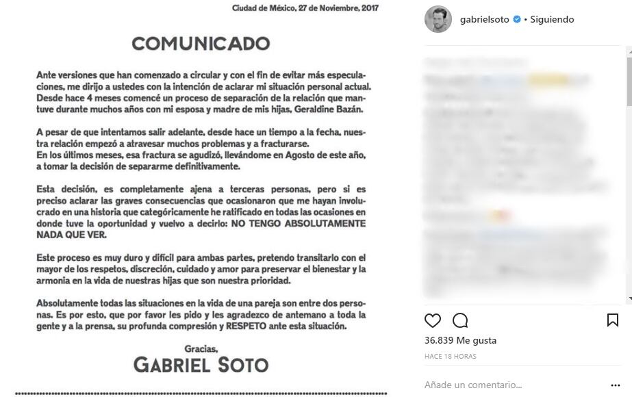 La historia de amor de Geraldine Bazán y Gabriel Soto que terminó en divorcio