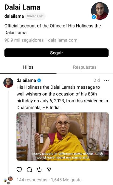 Threads @dalailama
