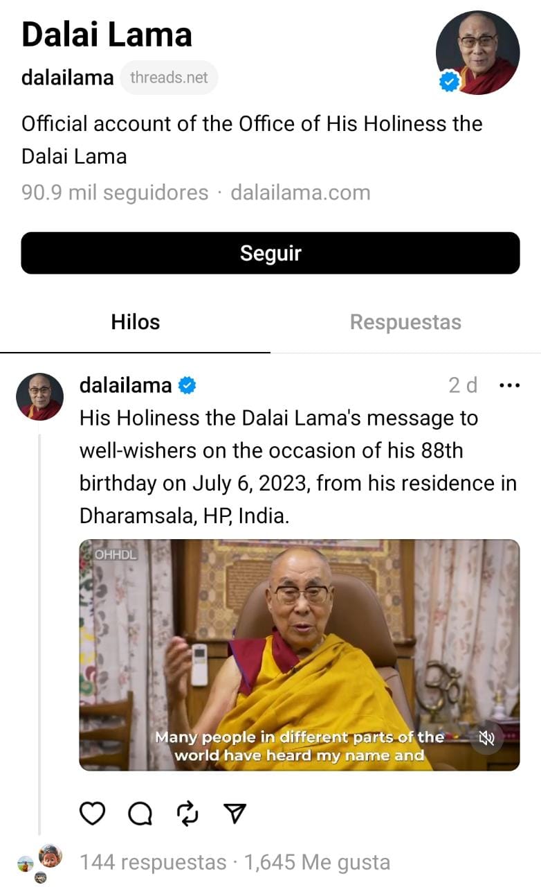 Threads @dalailama