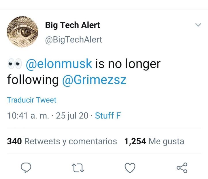 Grimes regaña a Elon Musk en Twitter