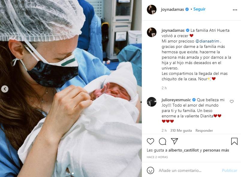 Joy Huerta se convierte en mamá por segunda ocasión