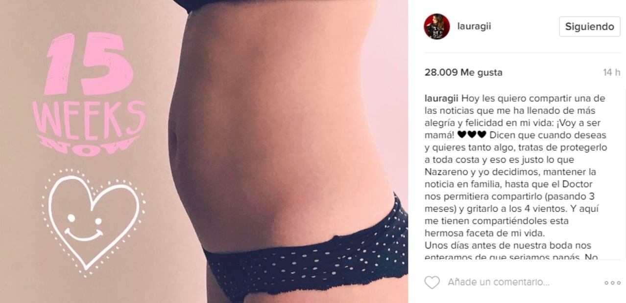 Laura G confirma su embarazo y revela el sexo de su primer bebé