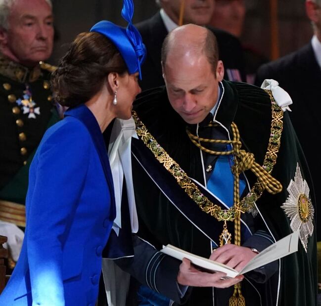 Kate Middleton y el príncipe William en la coronación de Carlos III en Escocia / AP