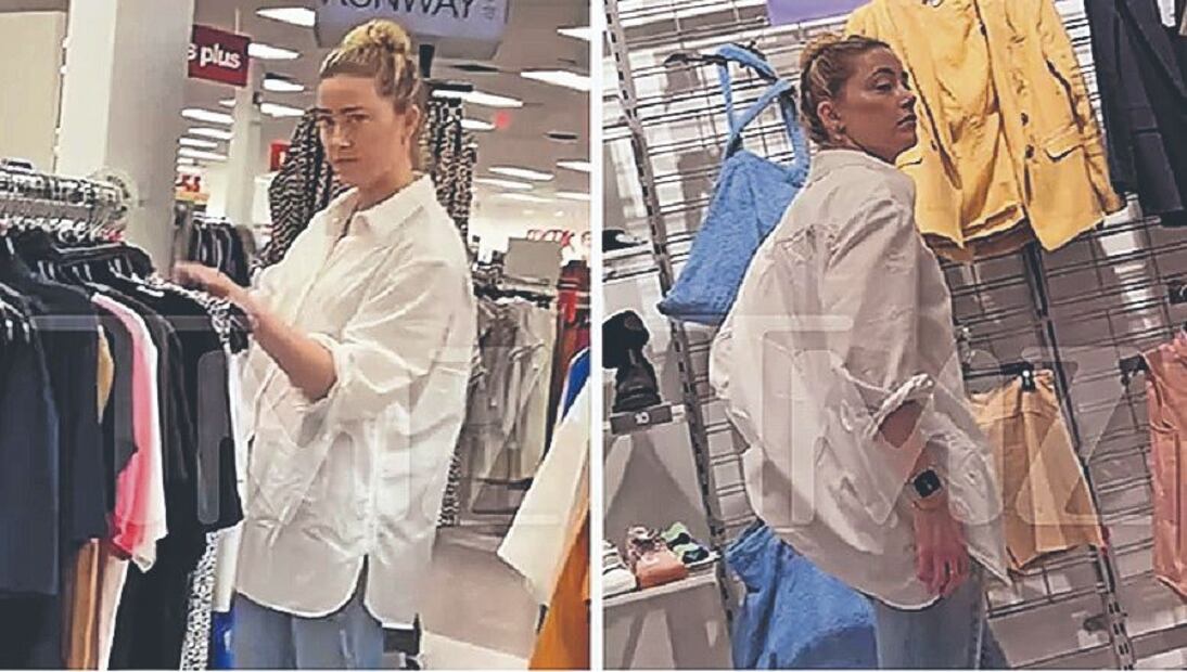 Amber Heard podría estar en bancarrota, la captan en tienda de rebajas