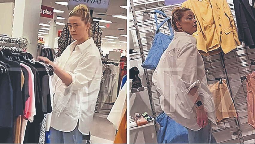 Amber Heard podría estar en bancarrota, la captan en tienda de rebajas