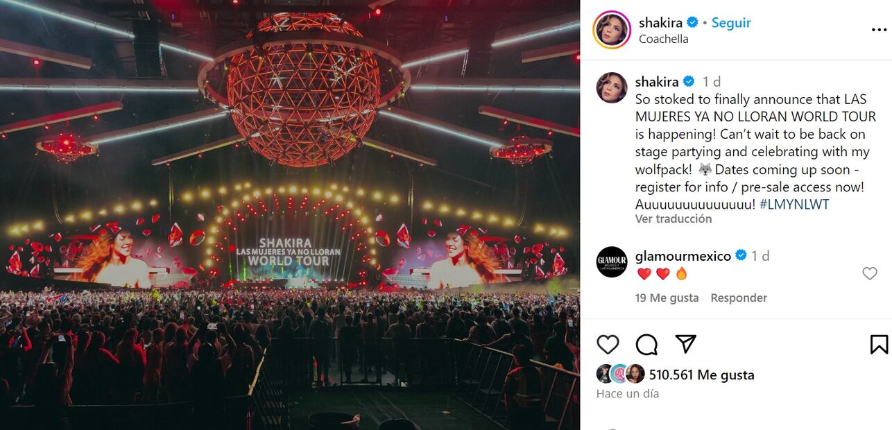 Shakira lo anuncia también a sus seguidores de Instagram/@shakira.
