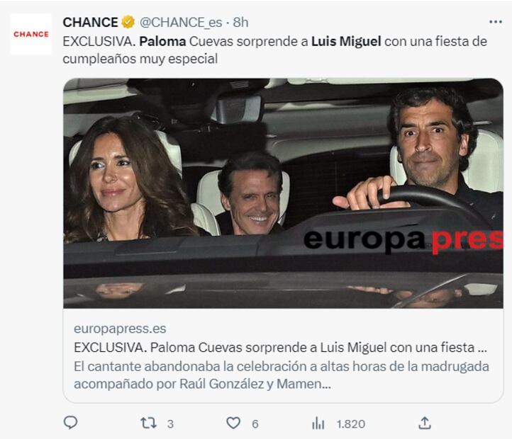 Luis Miguel celebra sus 53 años con tremenda fiesta organizada por Paloma Cuevas