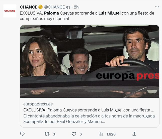Luis Miguel celebra sus 53 años con tremenda fiesta organizada por Paloma Cuevas