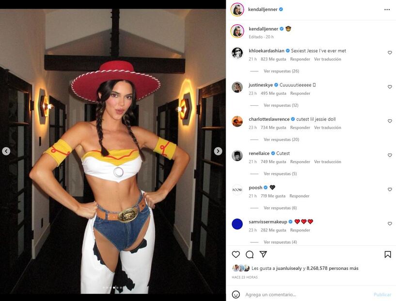 Kendall Jenner causa polémica vestida como la vaquerita 'Jessie' con el derriere al descubierto