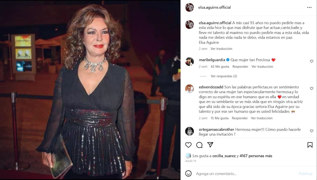 Este año, Elsa Aguirre cumple 93 años / Instagram