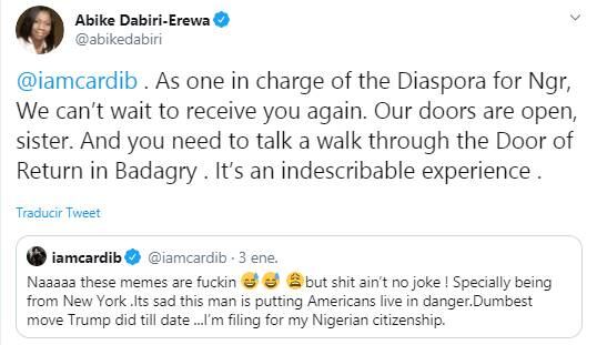 Cardi B solicitará su ciudadanía nigeriana tras el conflicto de Estados Unidos con Irán