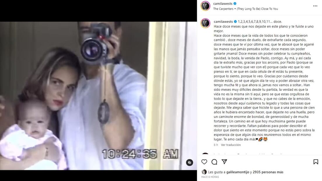 Camila West recuerda a su mamá Amparín Serrano / Instagram