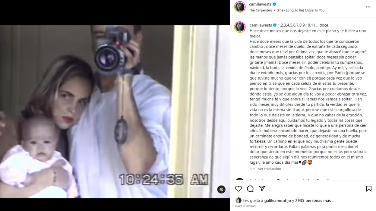 Camila West recuerda a su mamá Amparín Serrano / Instagram