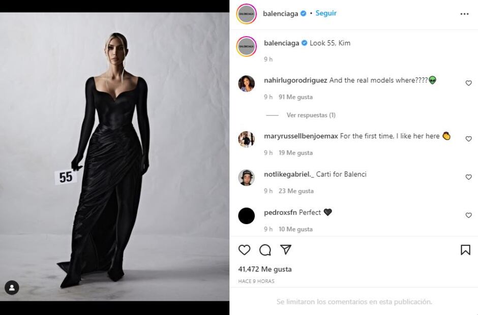 Kim Kardashian debuta como modelo de alta costura con Balenciaga