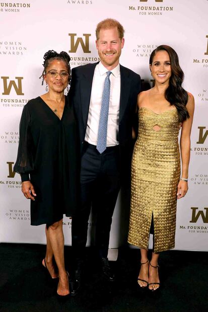Doria Ragland, Enrique de Sussex y Meghan Markle